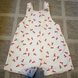 Zara Cream Overalls with Red Lobster Print